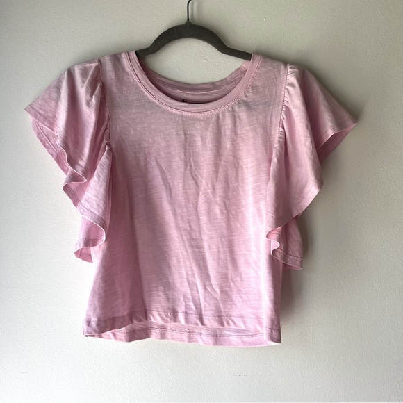NOBO Pink Flutter Sleeve Tee M | Ruffle Cotton T-Shirt Cottagecore Babycore - Picture 1 of 9